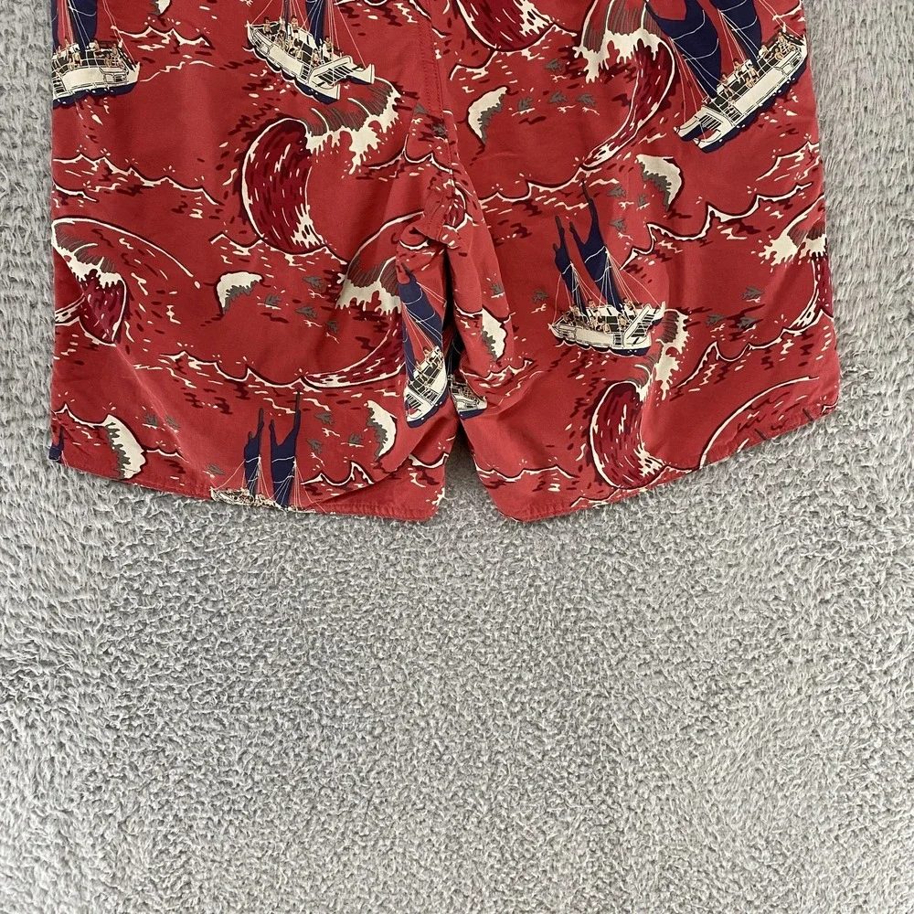 Patagonia Pataloha Board Shorts Mens 30‎ Red Sailing Catamaran Beach Sumer Boat